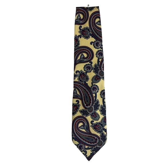 Christian Dior Men's Paisley Print Silk Tie 3.5 x 55 Power Tie Designer Luxury - Picture 2 of 7